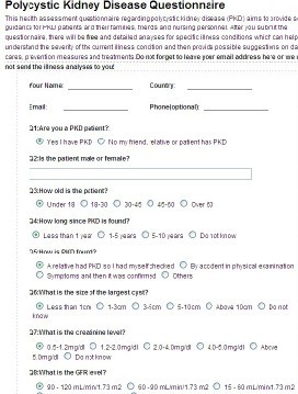 PKD questionnaire in www.kidney-cares.org