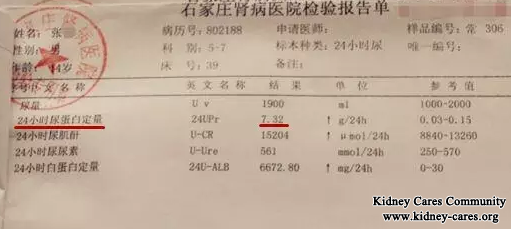 24-Hour Urinary Protein Quantity Decrease To 0.14g/24h In Nephrotic Syndrome