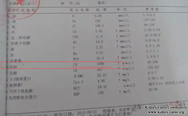 Serum Creatinine Level Decreases To 660umol/L from 1088umol/L