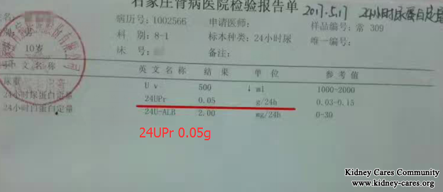 Toxin-Removing Treatment Reduces 24h Urine Protein 6.26g to 0.05g