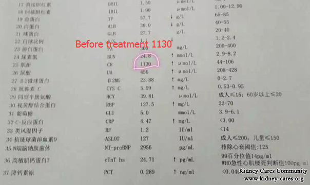 High Creatinine Level Is Reduced In Just 10 Days